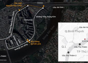 Phương án kết nối giao thông đường ven sông Sài Gòn (đoạn qua khu dân cư Vinhomes và khu dân cư Saigon Pearl), quận Bình Thạnh